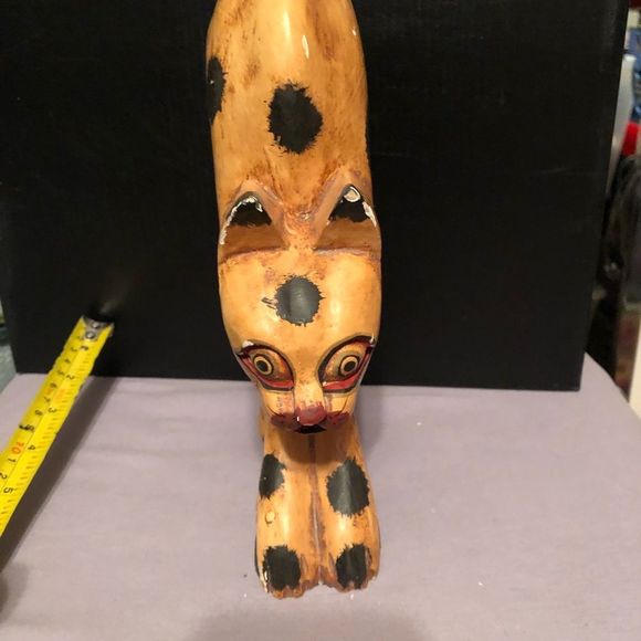 Vintage Unique wooden cat - Picture 1 of 13